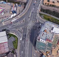 London road via A605 Box Junction